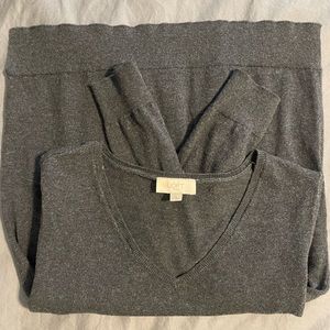 Women’s Grey V-neck Sweater